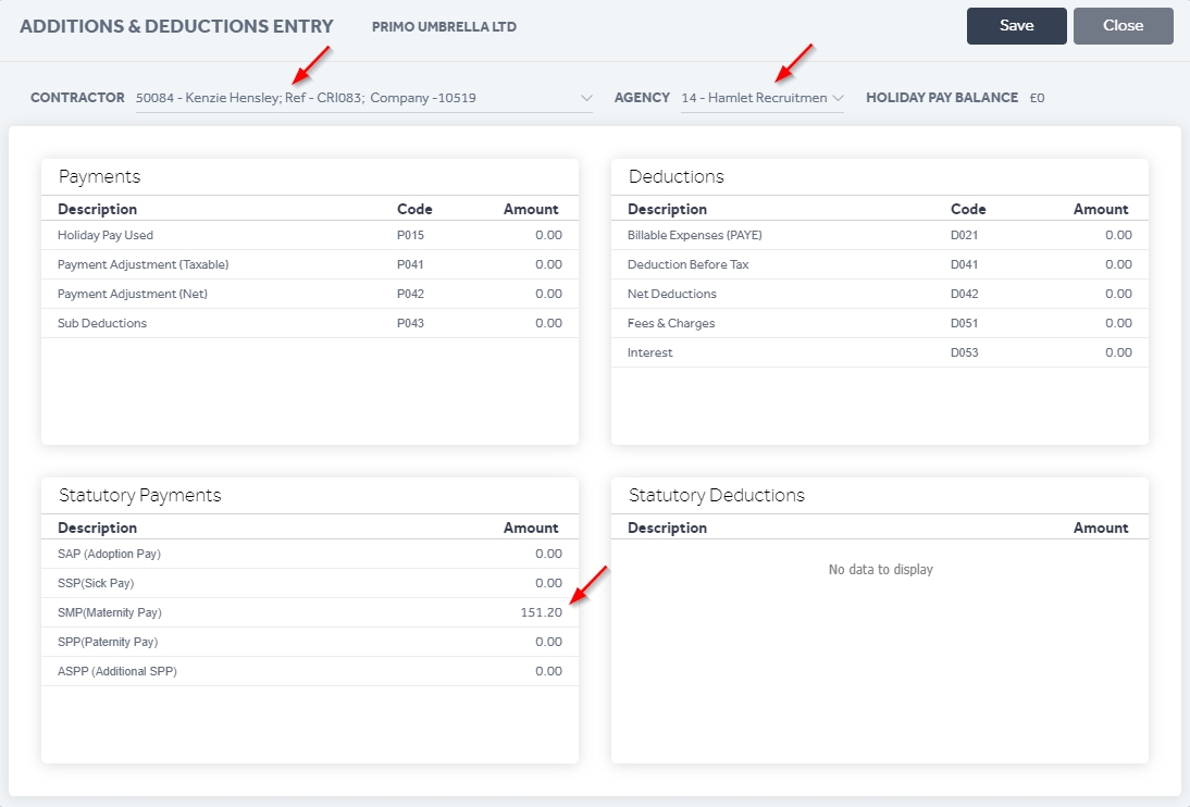 Statutory Maternity Pay (SMP)